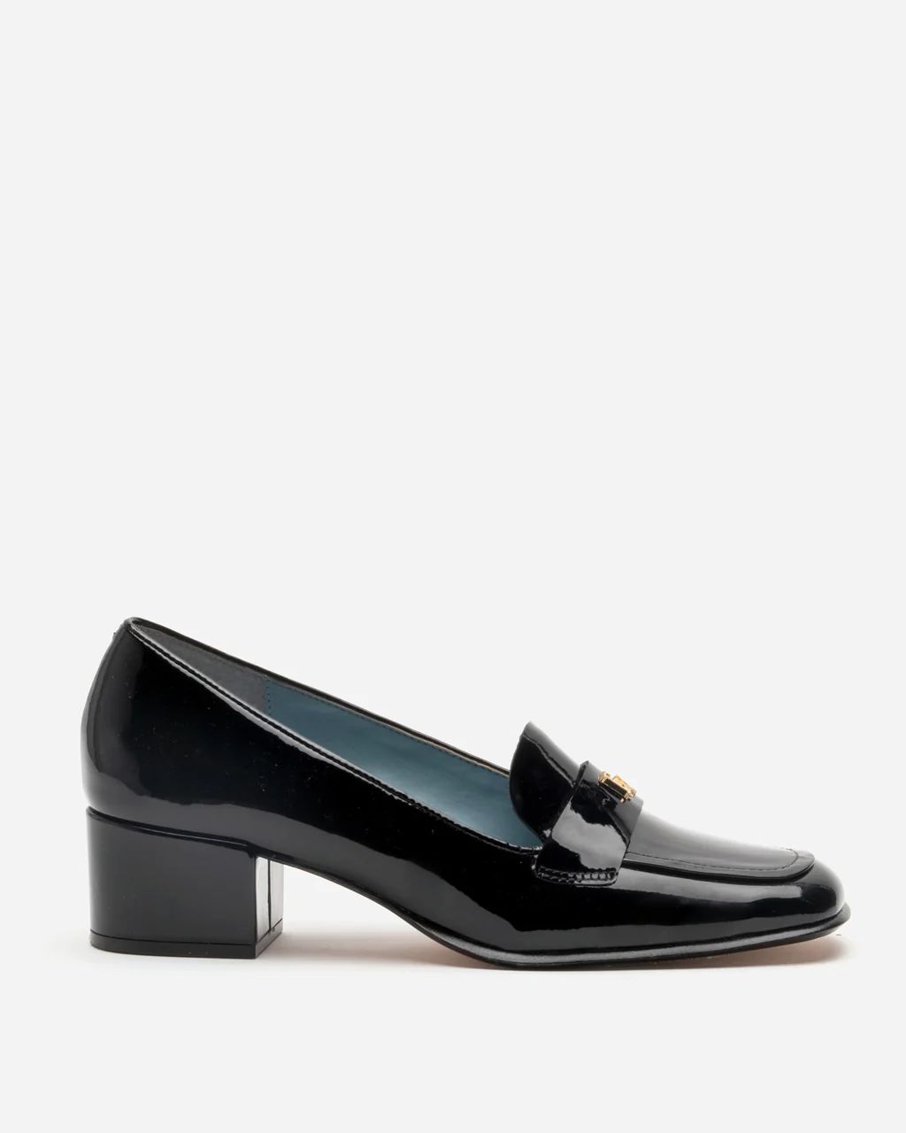 Twiggy Loafer Heel Soft Patent Black | Frances Valentine