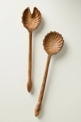 Wood Palm Serving Set | Anthropologie (US)