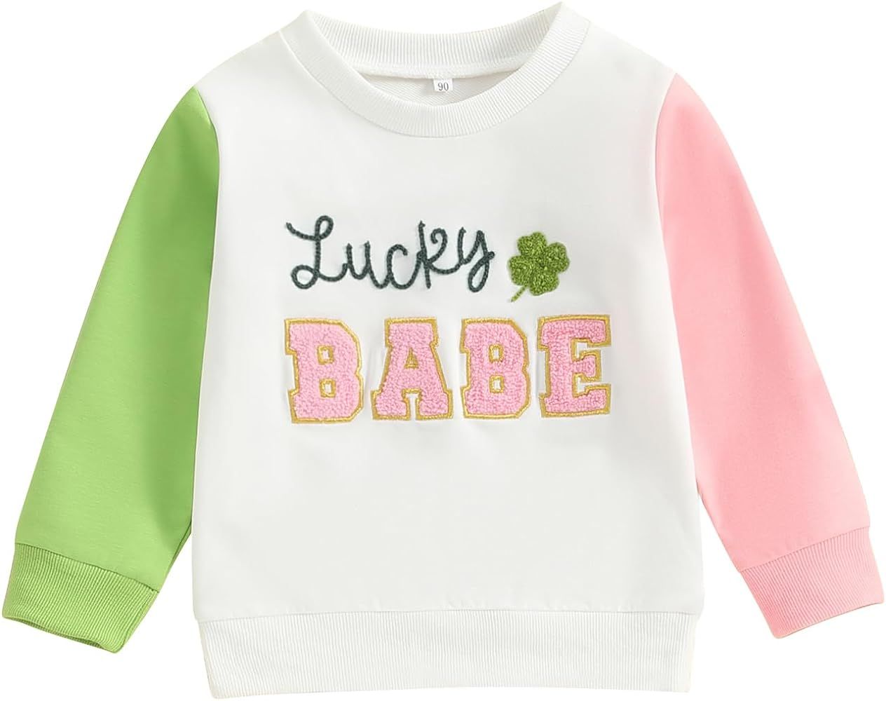 Toddler Baby Girl St. Patrick 's Day Outfit Clothes Long Sleeve Crewneck Sweatshirt Pullover Tops... | Amazon (US)