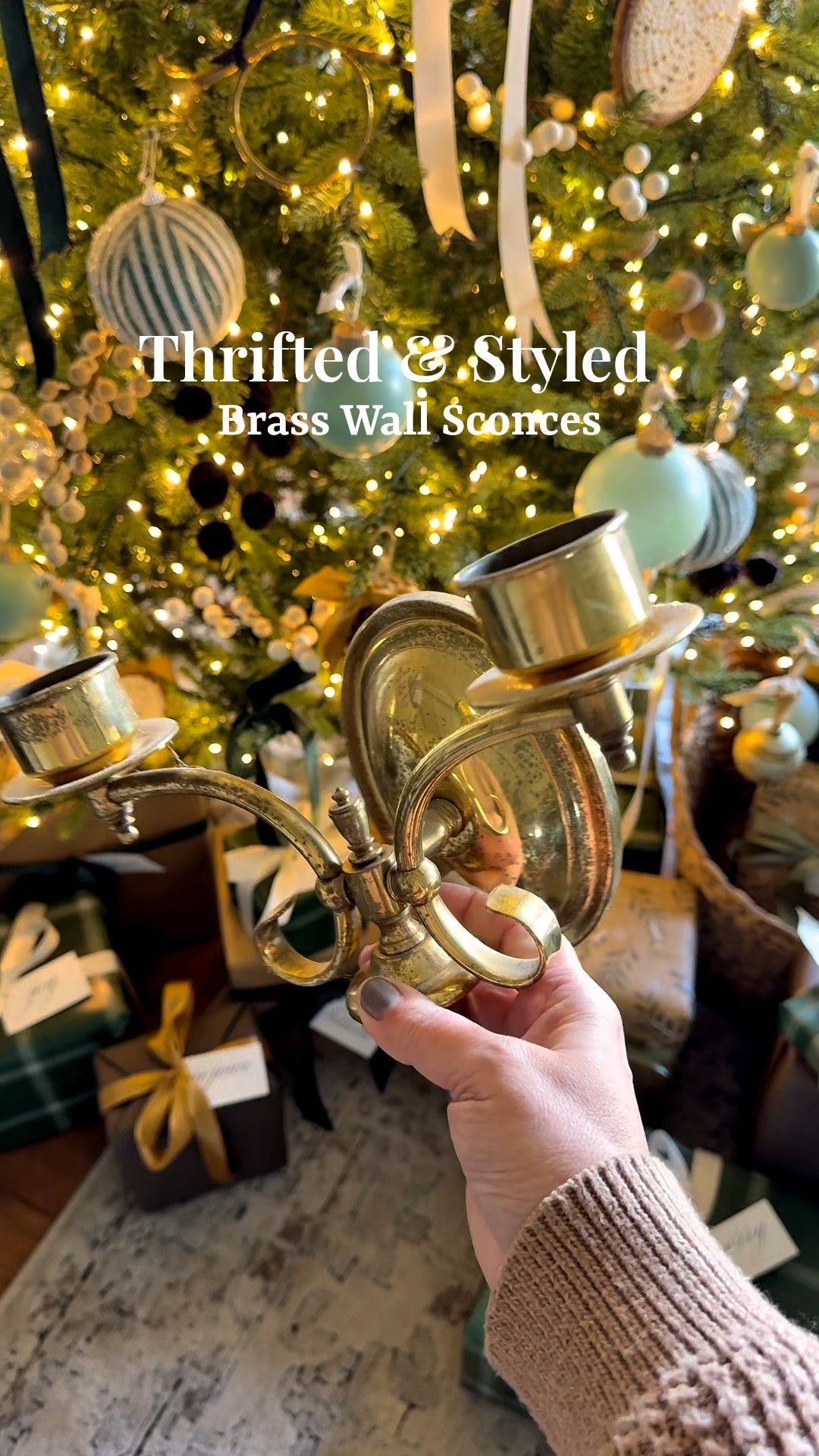 These vintage brass wall sconces with LED candles were the perfect solution to add a little light I this corner of my living room! #thirfted #wallsconce #ledcandles

#LTKSeasonal #LTKHome