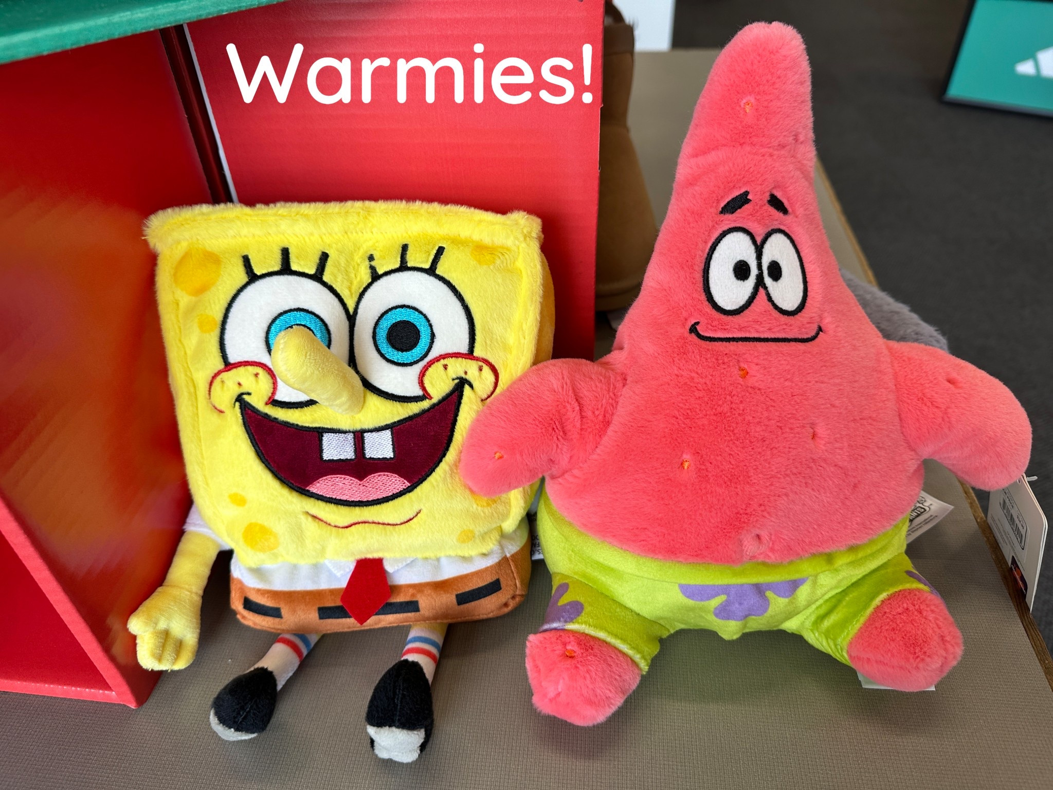Warmies 
SpongeBob SquarePants and Patrick 
Kids plush toys
Microwaveable heating packs


#LTKKids #LTKGiftGuide #LTKHoliday