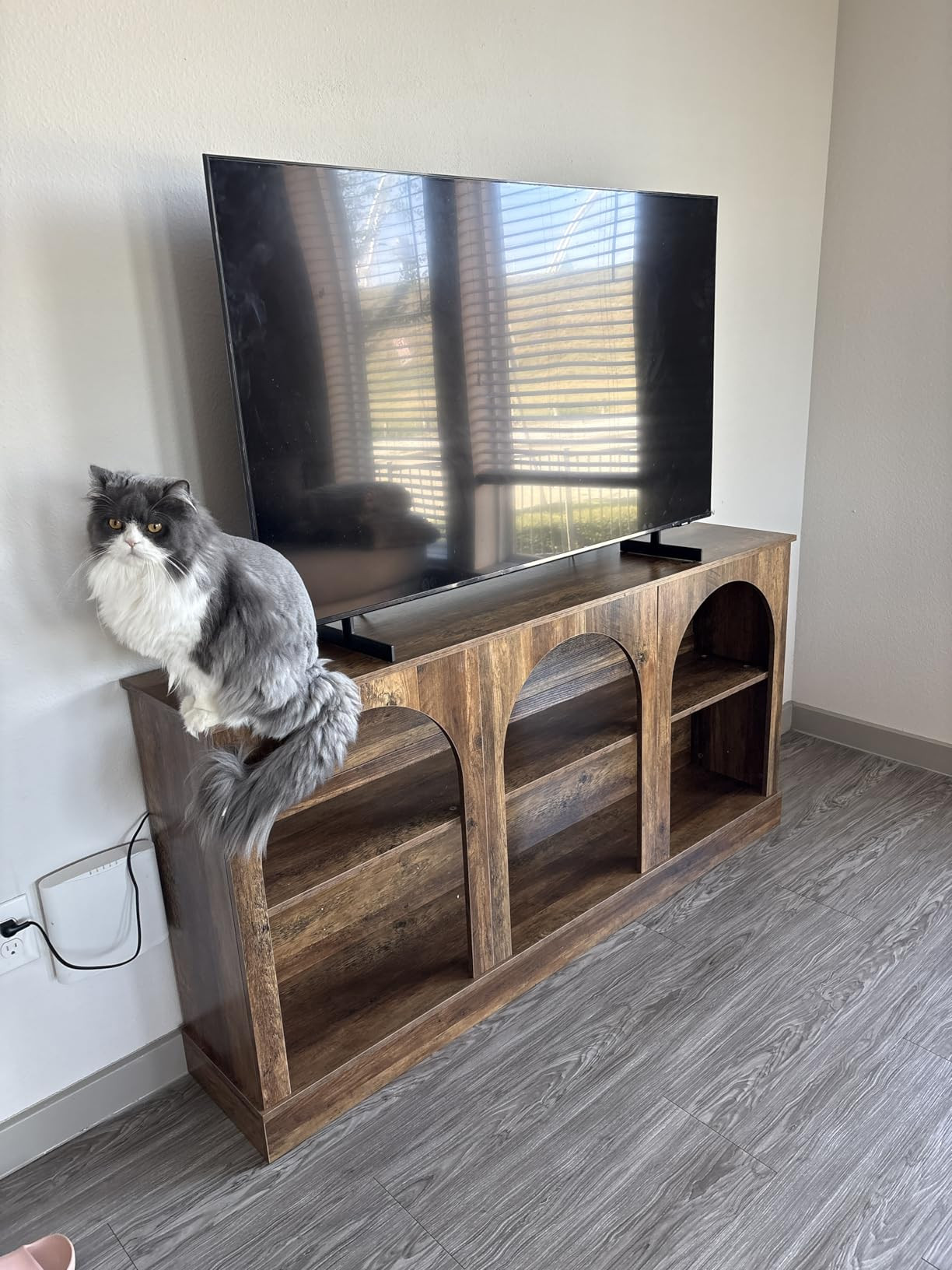 Tribesigns Farmhouse Console Table, 63-Inch Long Entryway Table with 3 Tier Storage, Wooden Recta... | Amazon (US)