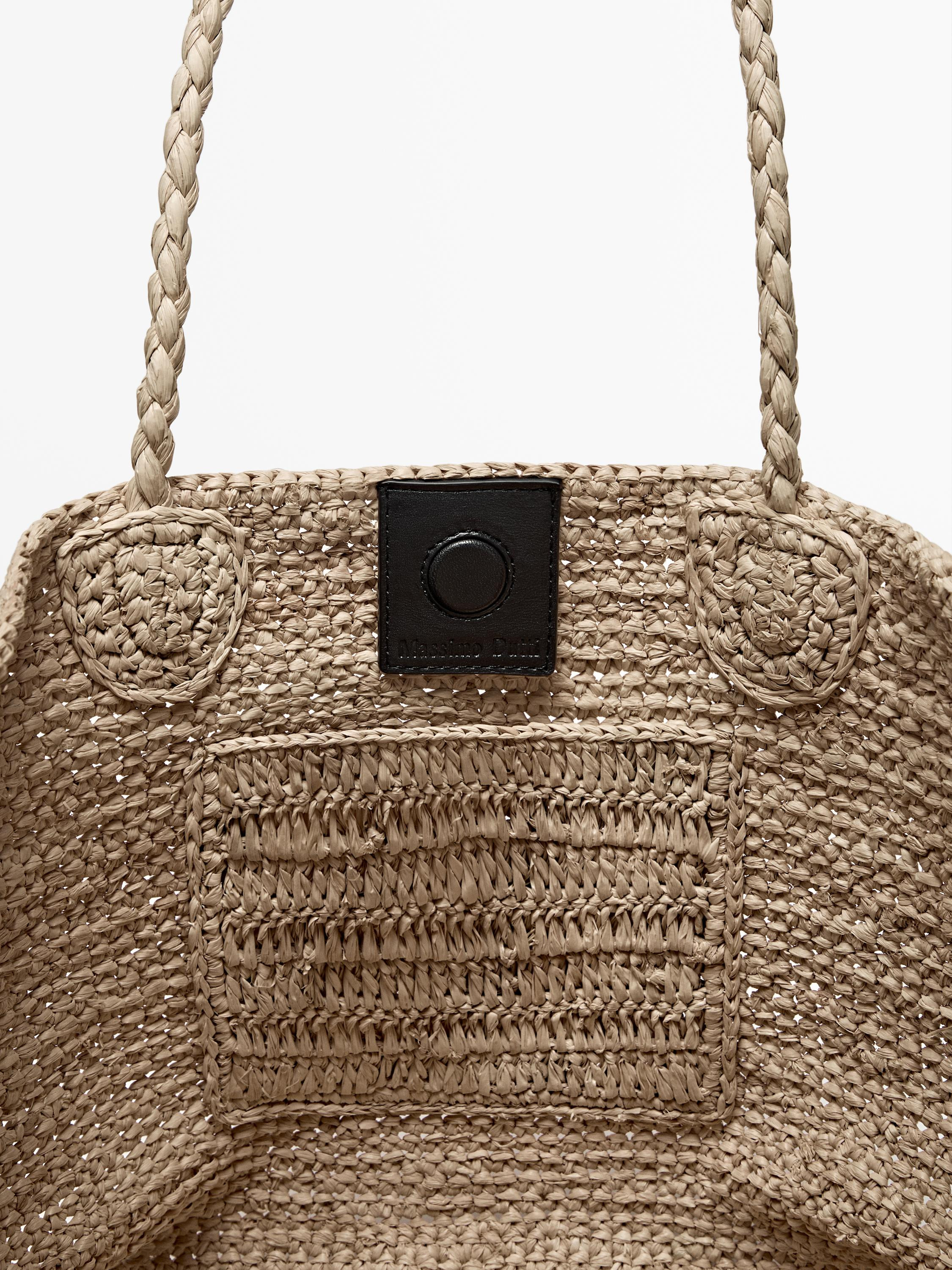 Natural raffia shopper bag | Massimo Dutti UK