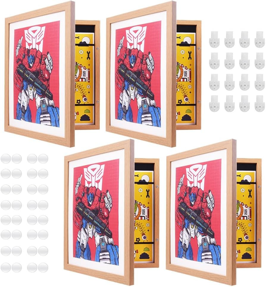 Kids Art Frame 10x12.5 Kids Artwork Frame Changeable Display 8.5x11 or 9x12 or 5x7 with Mat, Kids... | Amazon (US)