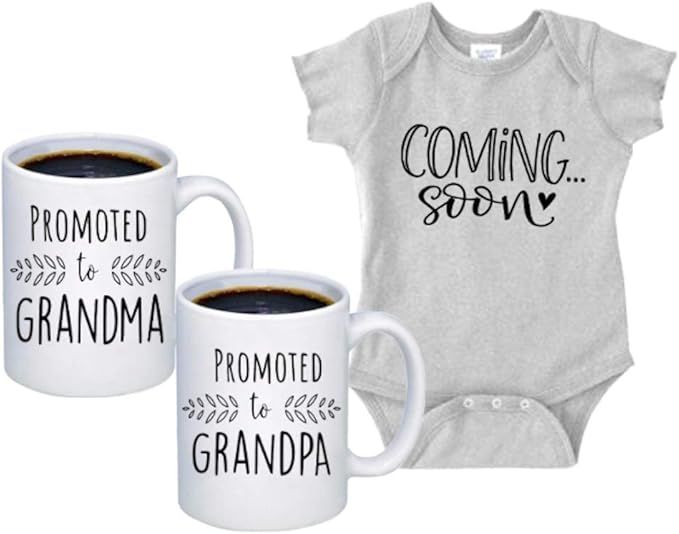 Pregnancy Announcement For Grandparents Coffee Mugs - Grandma To Be & Grandpa to Be 11 oz Mugs - ... | Amazon (US)