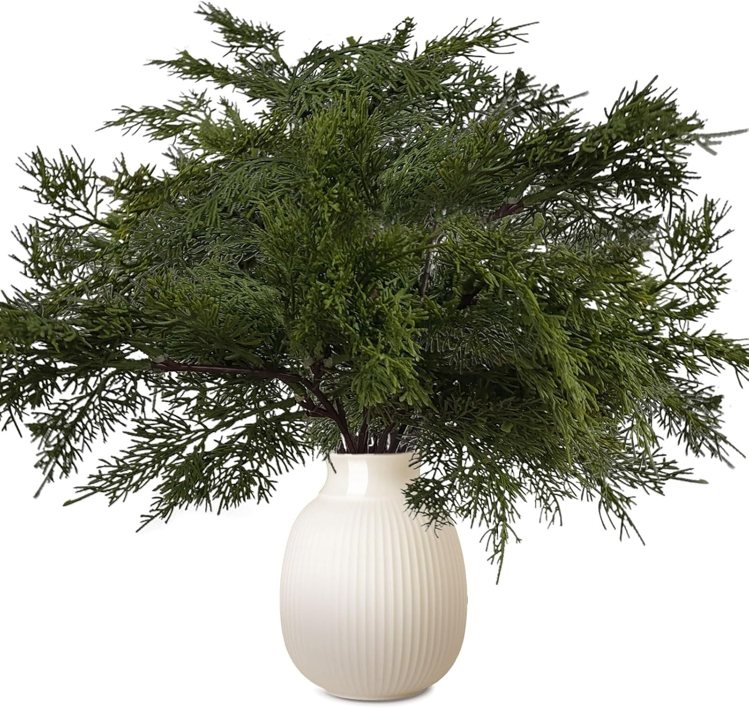 20 Pcs Norfolk Pine Stems, 17 X 11 Inches Christmas Norfolk Pine Branches,Faux Cedar Branches for... | Amazon (US)