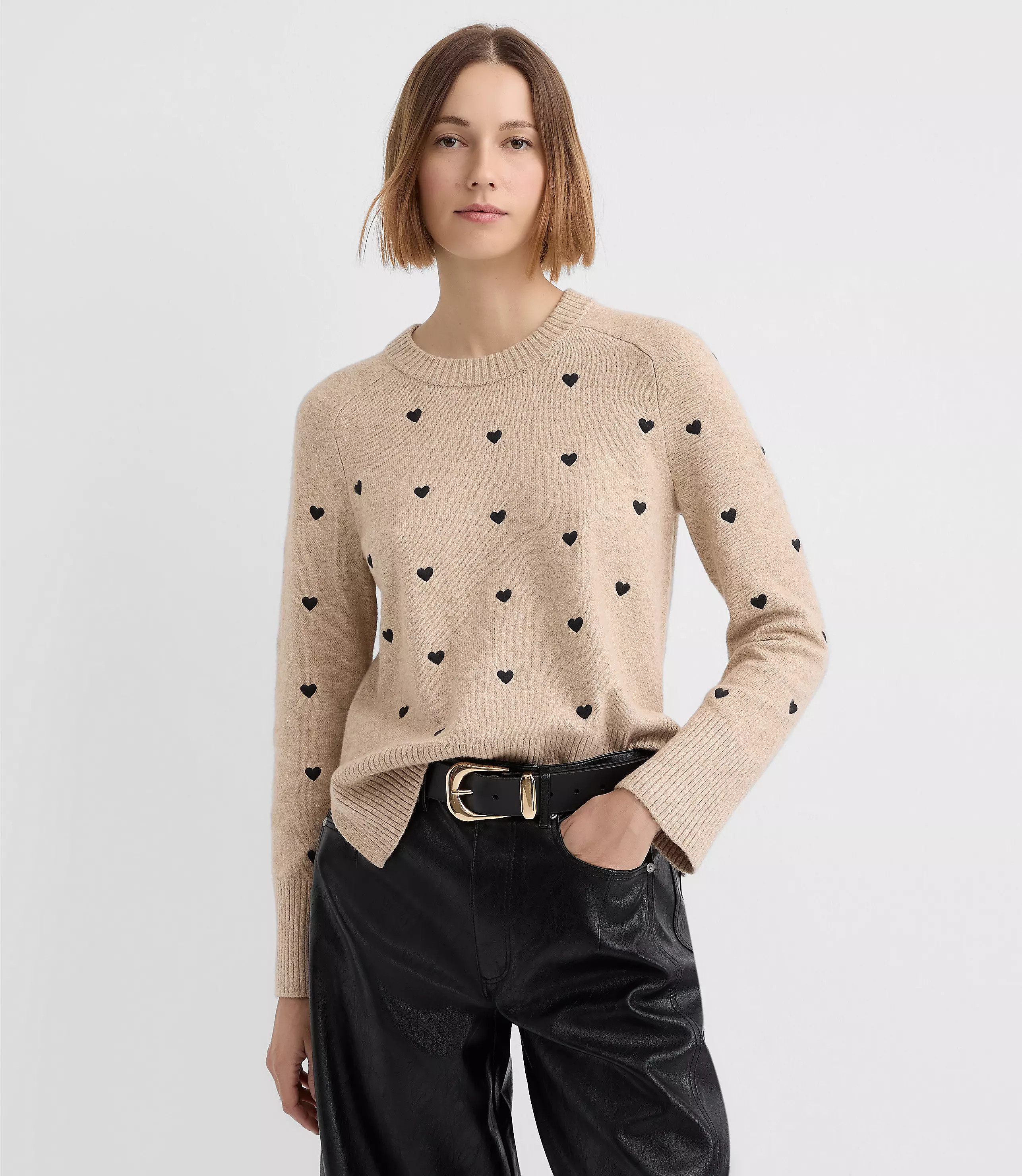 Mini Heart Embroidered Sweater | LOFT