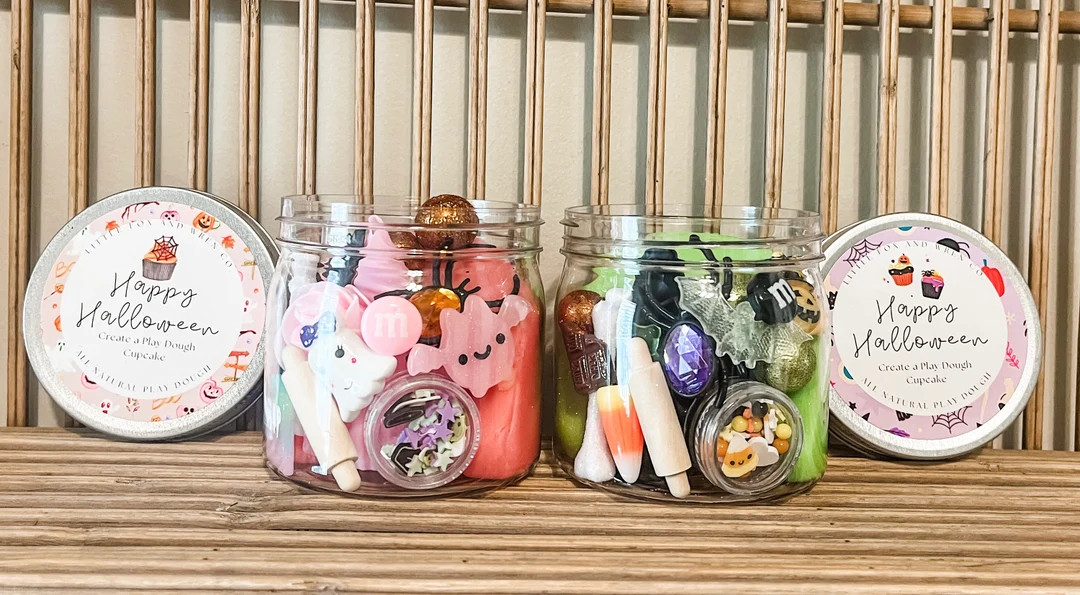 Halloween Play Dough Jar, Build a cupcake jar, Halloween Playdoh, Halloween Gift for Kids, Boo Ba... | Etsy (US)