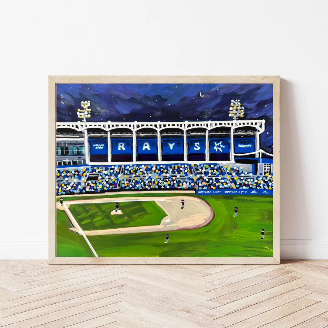 Tropicana Field, Tampa Bay Rays, Devil Rays, Rays Baseball Art Print, St. Pete Sports, Tampa Bay ... | Etsy (US)