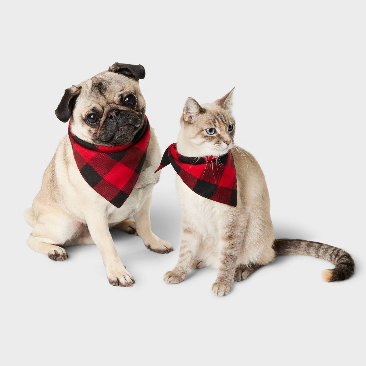 Buffalo Check Cat and Dog Bandana - Wondershop™ - Black/Red - One Size Fits Most | Target
