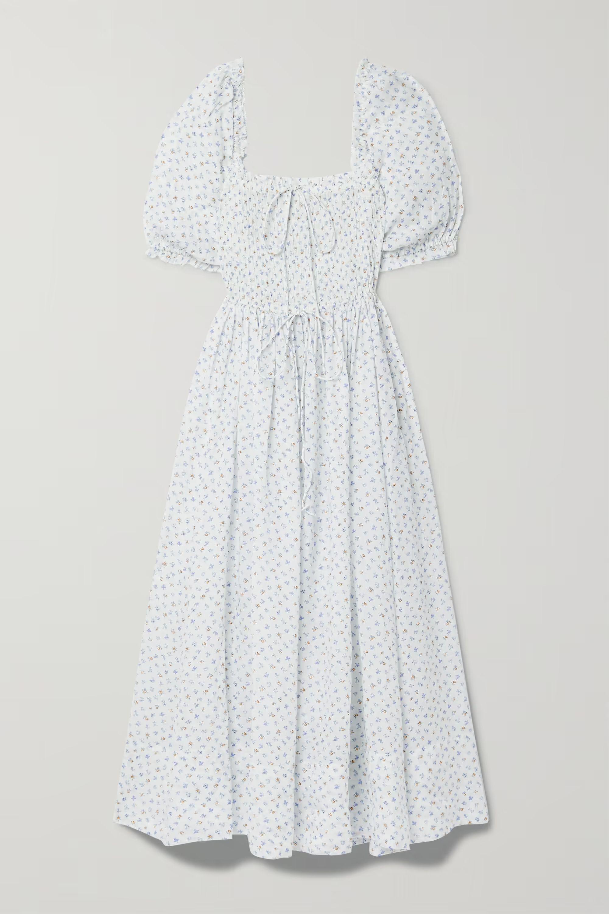 Siena shirred floral-print ramie maxi dress | NET-A-PORTER (UK & EU)