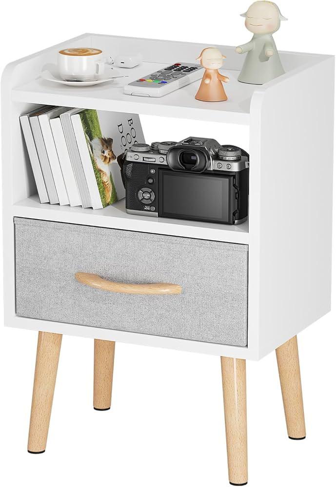 LUCKNOCK Night Stand with Drawer, Modern Nightstand, Bedside Tables, Mid Century Nightstands with... | Amazon (US)