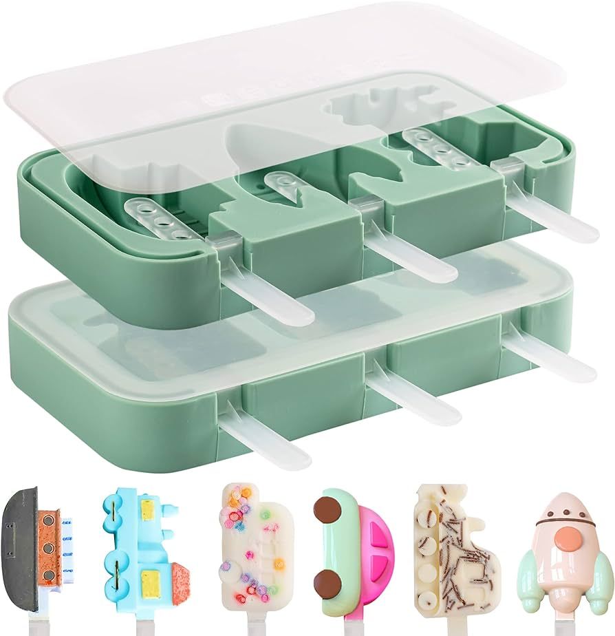 Silicone Popsicles Molds for Kids, Non-Stick 6 Pieces Food Grade Silicone Ice Pop Cream Mold, Sta... | Amazon (US)