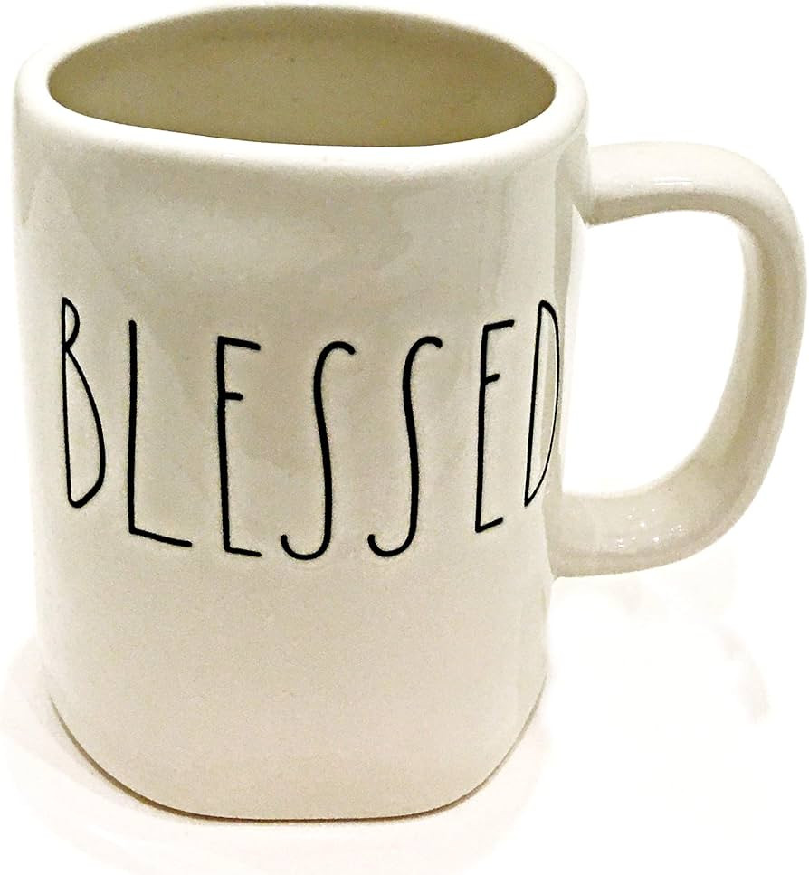Rae Dunn By Magenta Ceramic Mug for Coffee Tea Latte | BLESSED | Amazon (US)