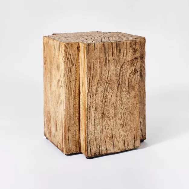 Indoor/Outdoor Faux Concrete Stump Accent Table Brown - Threshold™ designed with Studio McGee | Target