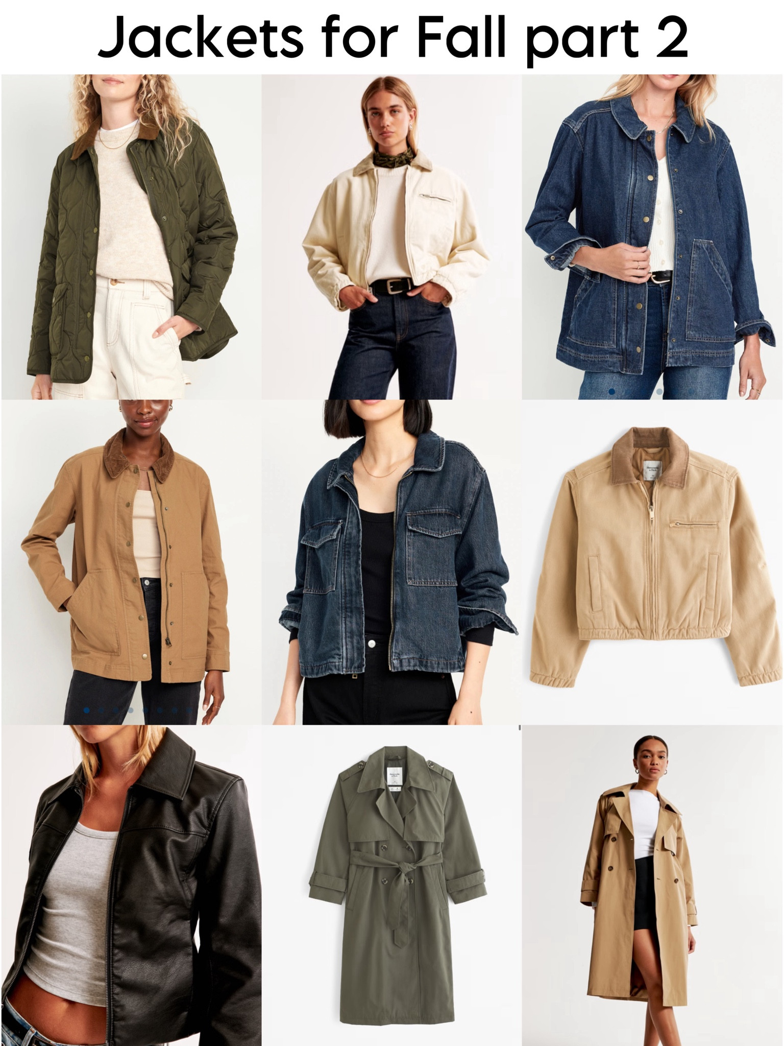 Jackets for fall part 2!
Denim jacket, barn, jacket, workwear, jacket, belted, denim, jacket, plus size, jackets, leather jacket, leather blazer, cropped jacket, jacket with removable scarf, trench coat.
 

#LTKstyletip #LTKautumn #LTKcanada