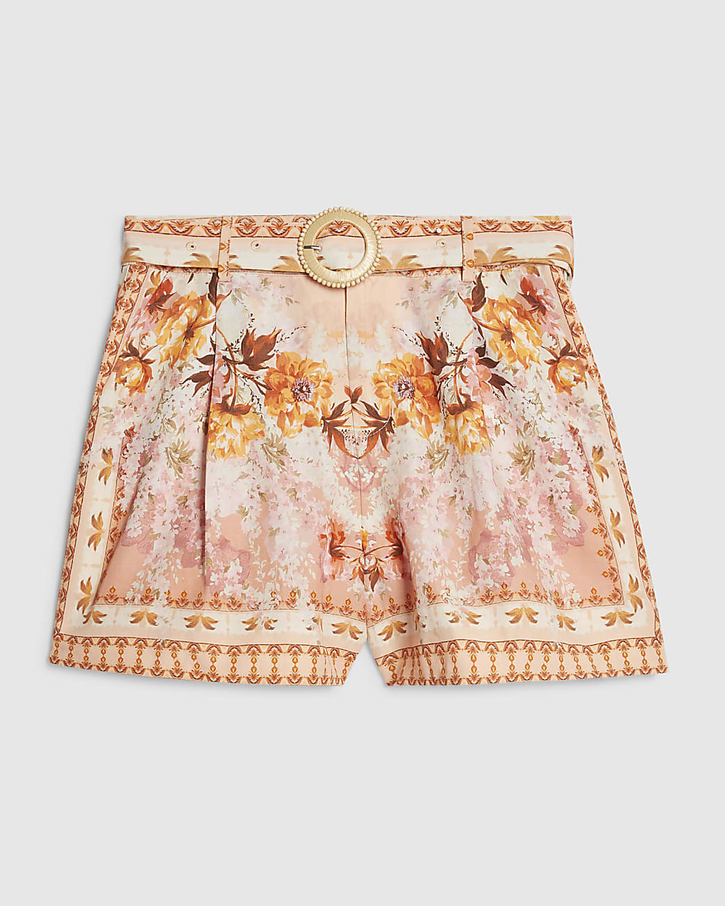 Pink Floral Belted Shorts | River Island UK & IE
