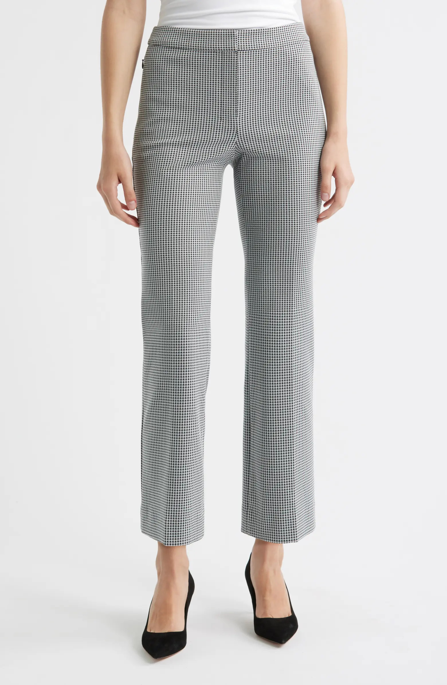 Theory Kick Flare Check Pants | Nordstrom | Nordstrom