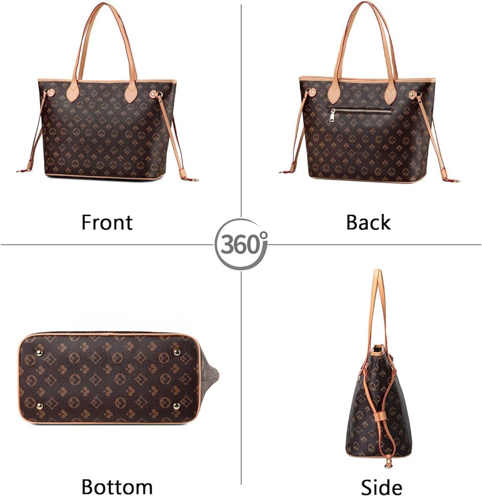 WOQED Tote Bags for Women Large Fahsion Designer Handbag Top Handle Satchel Bags Leather Shoulder... | Amazon (US)