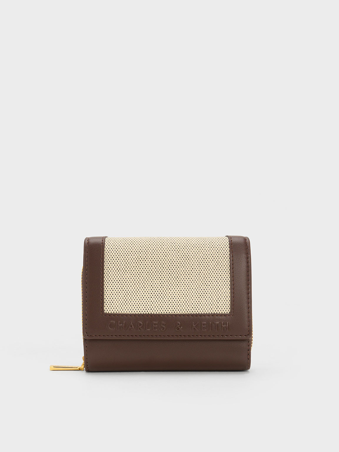 Dark Brown Stitch-Trim Front Flap Wallet | CHARLES & KEITH | Charles & Keith EU