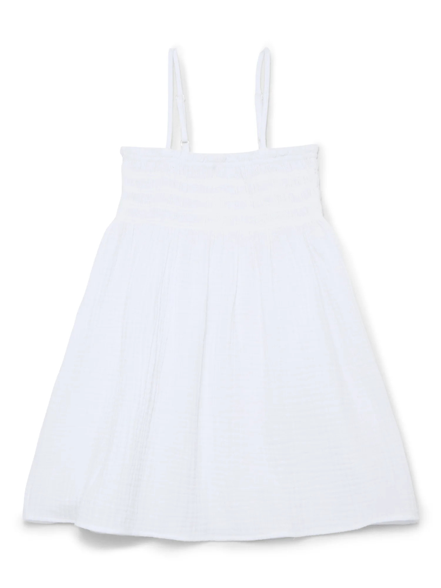 Wonder Nation Girls Smocked Spaghetti Strap Mini Dress Coverup, Sizes 4-18 - Walmart.com | Walmart (US)