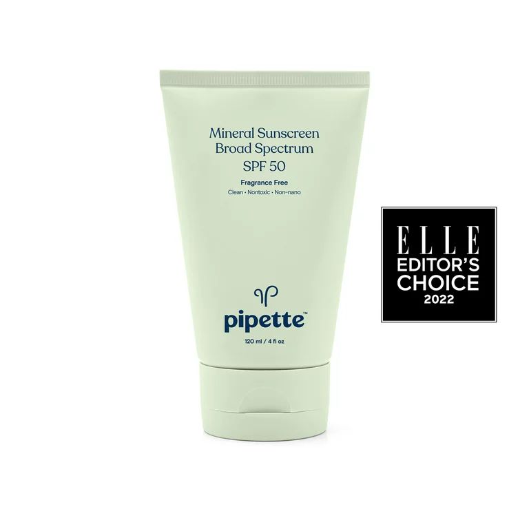 Pipette Mineral Sunscreen Broad Spectrum SPF 50, Safe for Baby & Kids, 4 fl oz | Walmart (US)