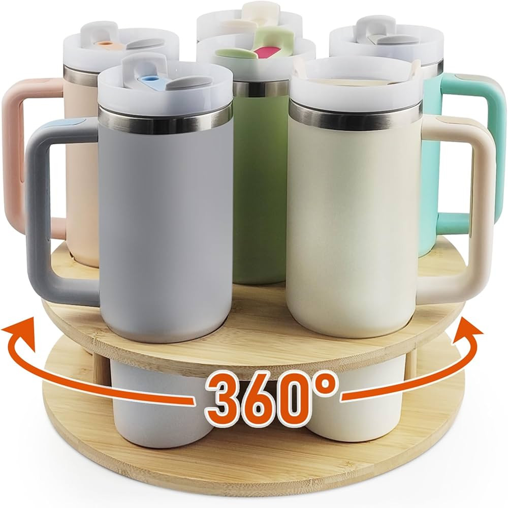 Water Bottle Organizer for Stanley Tumbler, Rotatable Stanley Cup Organizer for Kitchen Cabinets,... | Amazon (US)