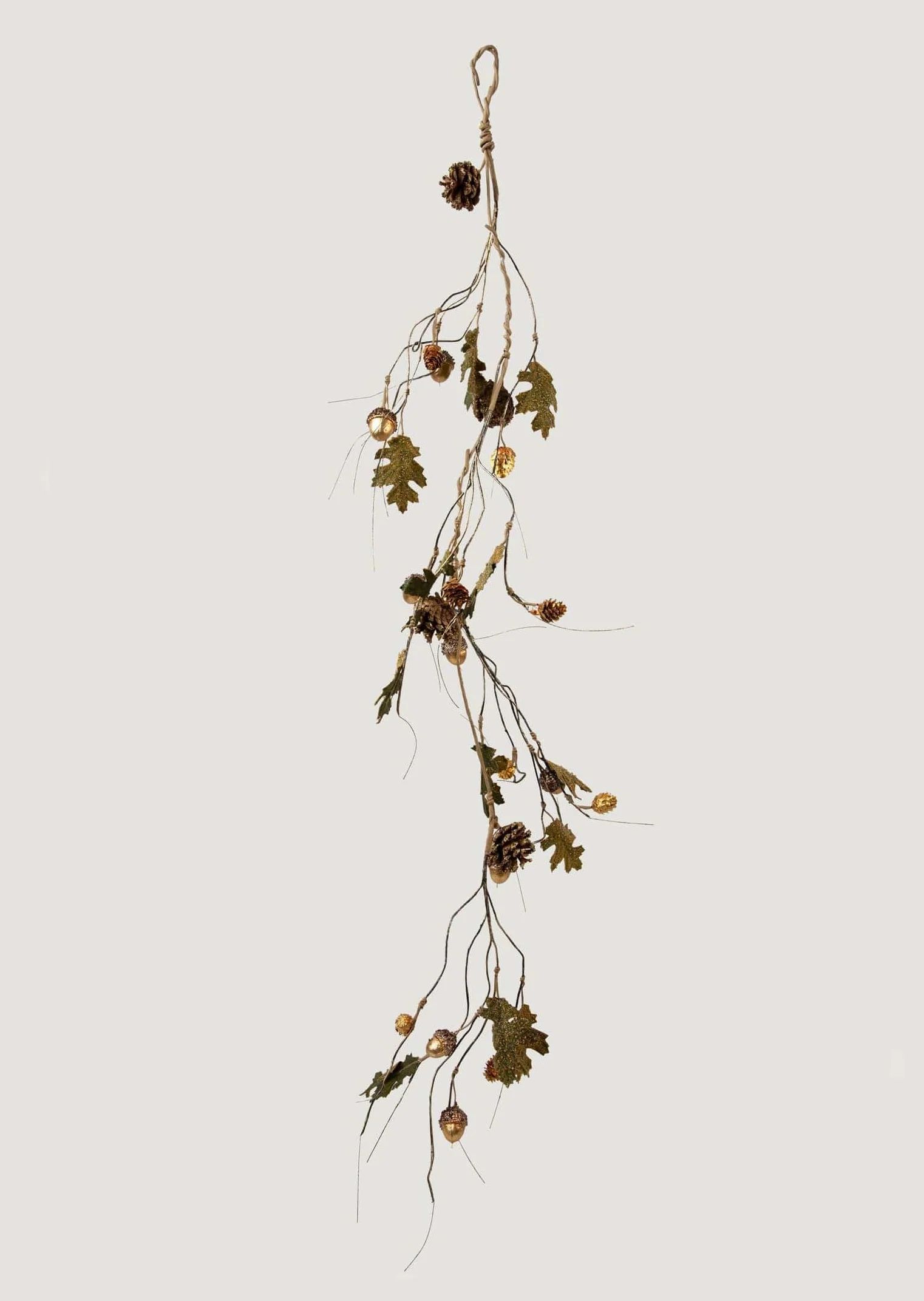 Faux Gold Glittered Oak and Acorn Swag Garland - 44.5" | Afloral