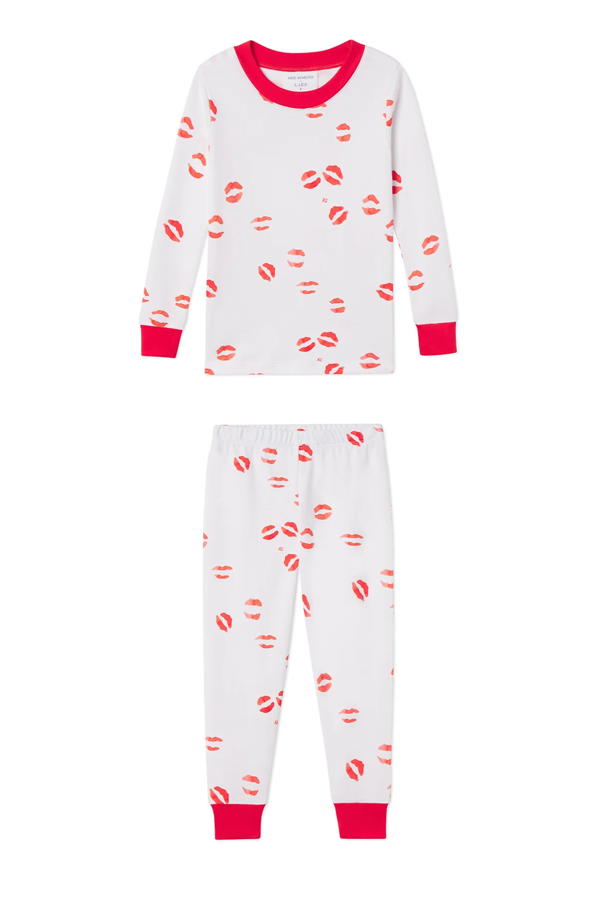 Kids Long-Long Set in Kisses | Lake Pajamas