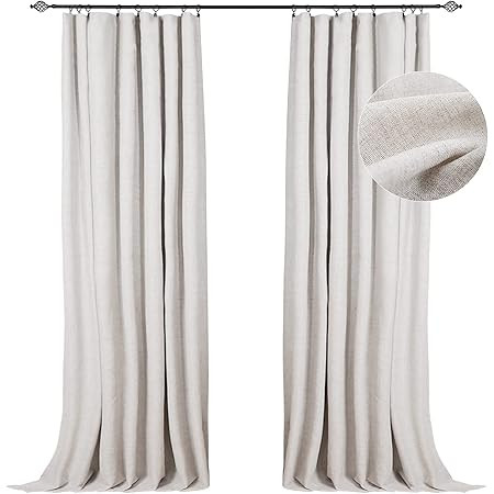HPD Half Price Drapes BOCH-LN185-P Faux Linen Room Darkening Curtain (1 Panel) 50 X 108, BOCH-LN1... | Amazon (US)
