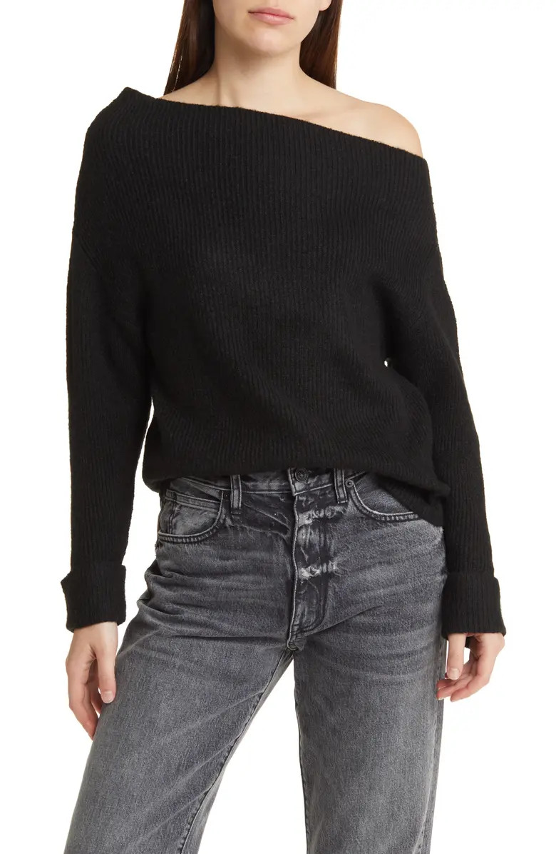 One-Shoulder Rib Sweater | Nordstrom