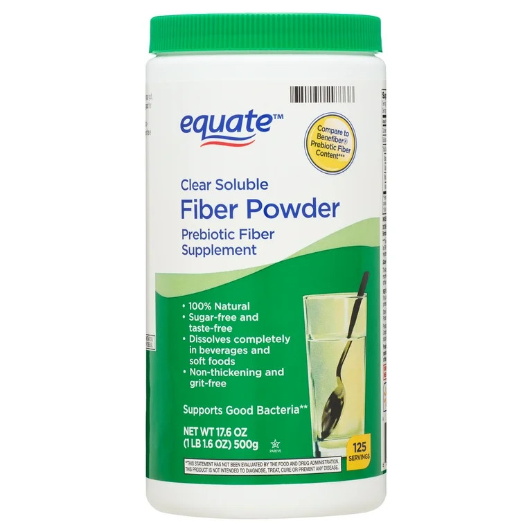 Equate Sugar Free Fiber Supplement Powder, 17.6 oz, Compare to Benefiber® Prebiotic Fiber Conten... | Walmart (US)