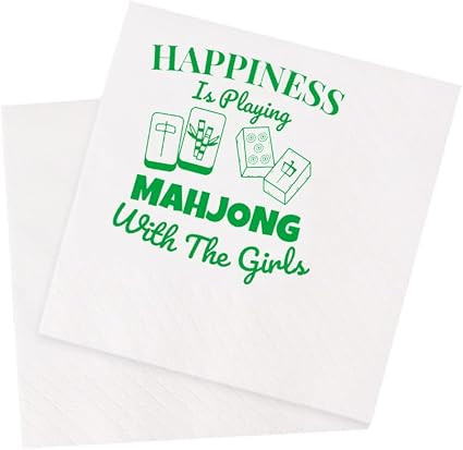 Mahjong Cocktail Napkins 50Pcs Happiness Is Playing Mahjong With The Girls Napkins For Casual Gat... | Amazon (US)