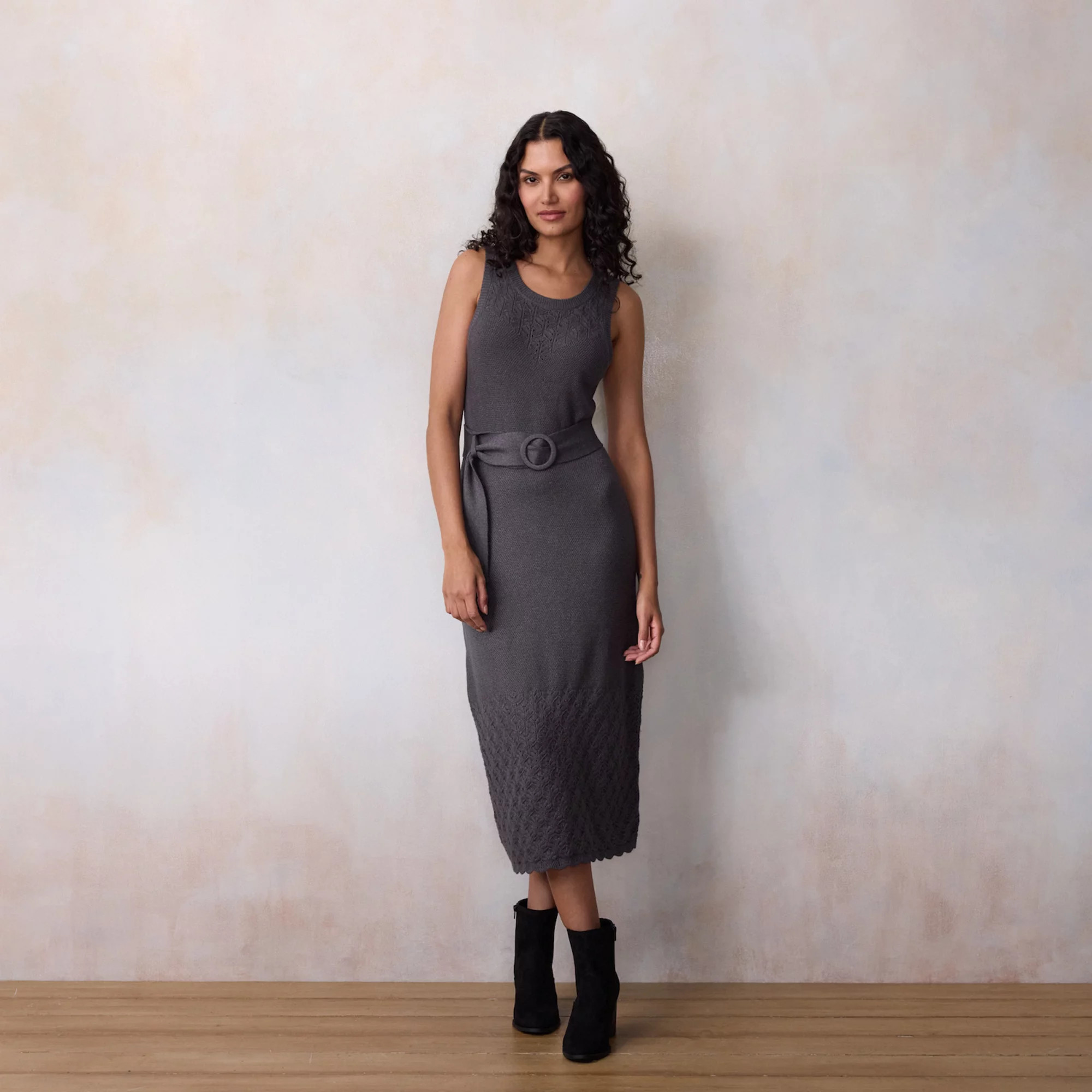 Women's LC Lauren Conrad Sleeveless Belted Maxi Sweater Dress | Kohl's