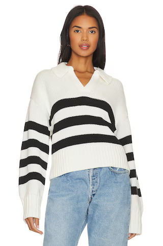 PISTOLA Arlo Polo Sweater in Midnight Cream Stripe from Revolve.com | Revolve Clothing (Global)