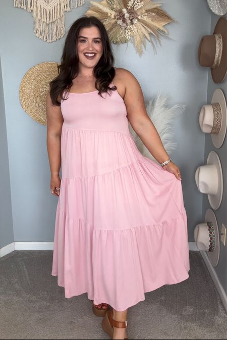 Spring casual everyday outfit inspo 💞 Amazon pink maxi dress
Dress size XL 

#LTKstyletip #LTKplussize #LTKSeasonal