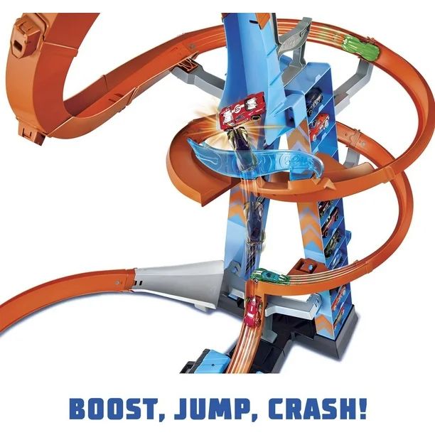 Hot Wheels Sky Crash Tower Motorized Track Set with Car, Stores 20+ 1:64 Scale Cars | Walmart (US)