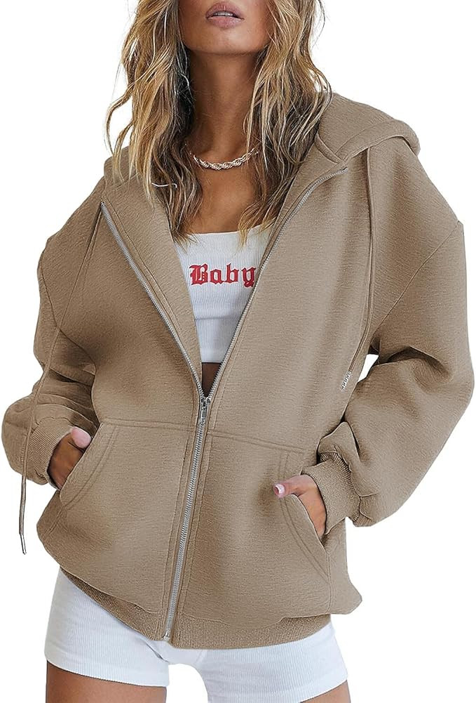 ATHMILE Oversized Hoodies for Women Fall Sweatshirts Zip Up Hoodie Casual Jackets Y2k Fashion Out... | Amazon (US)