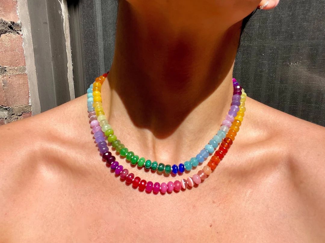 Skittles Taste the Rainbow Gemstone Candy Necklace - Etsy | Etsy (US)