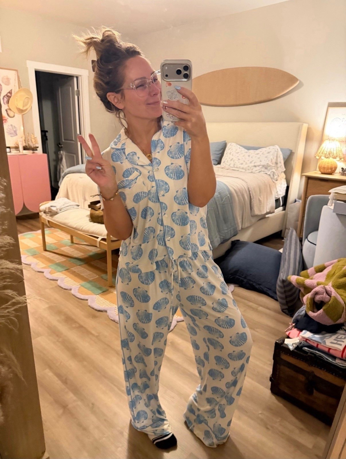 The kind of set you throw on “just for tonight” and suddenly it’s your entire personality 🐚💙
Lightweight, soft, and actually cute enough to answer the door in (we love a functional queen moment).
Perfect for slow mornings, end-of-day resets, or pretending you’re on a coastal vacation when it’s actually chaos at home



pajama set, matching set, cozy loungewear, summer pajamas, lightweight pajamas, cute sleepwear, coastal aesthetic, shell print, comfy outfit, mom life outfit, casual loungewear, soft pajamas, relaxed fit set, everyday cozy, spring loungewear

#LTKselfcare #LTKmomlife #LTKPetite