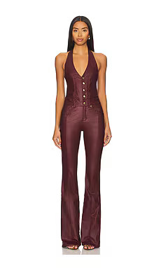 retrofete Cynthia Jumpsuit in Coated Port from Revolve.com | Revolve Clothing (Global)