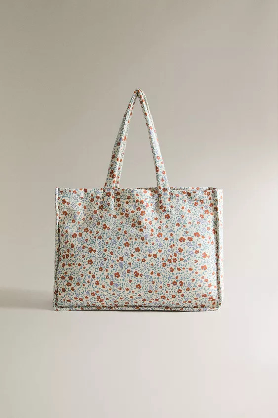 FLORAL COTTON DIAPER BAG | Zara Canada