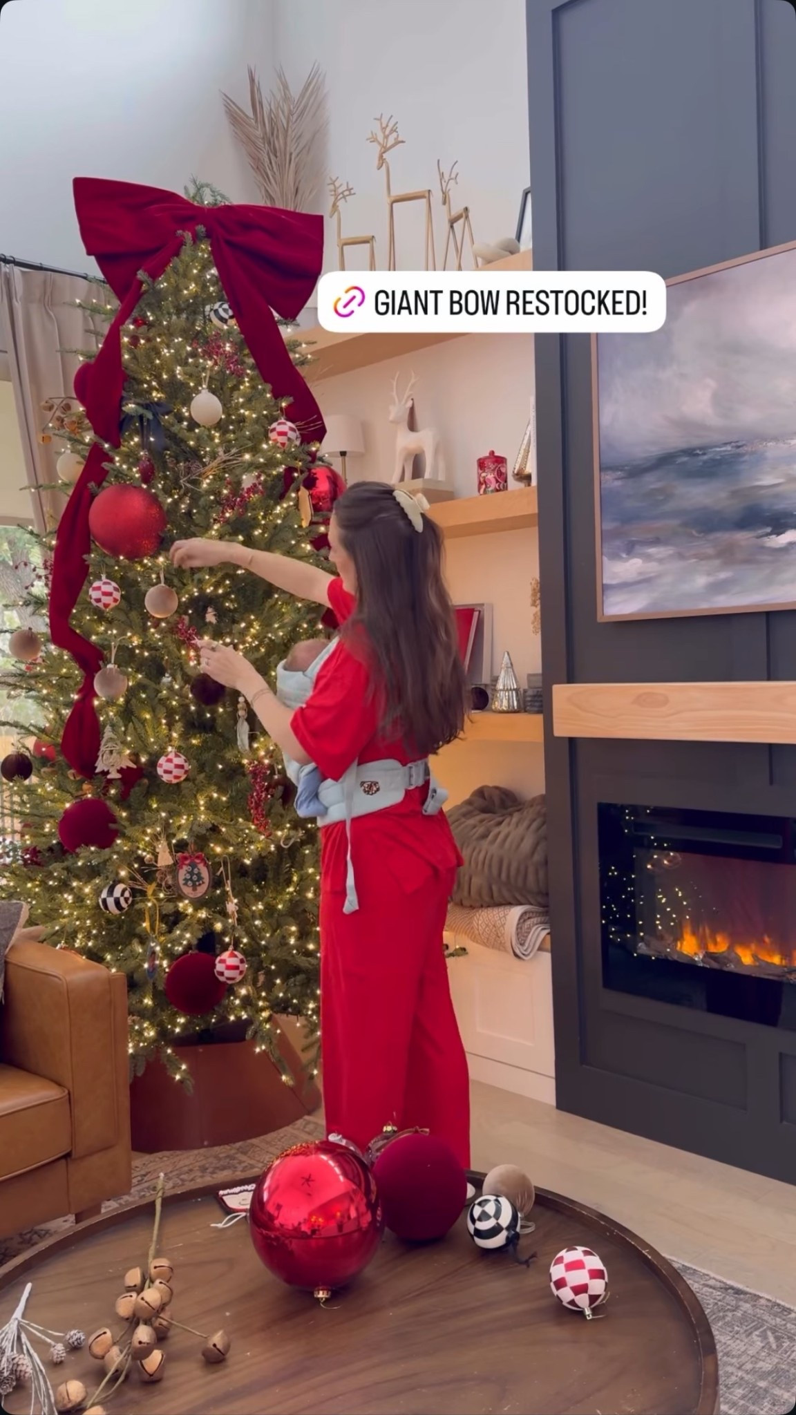 Giant Christmas tree bow topper 

#LTKHome