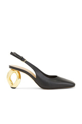 JW Anderson Chain Heel Sling Back Pump in Black | FWRD 