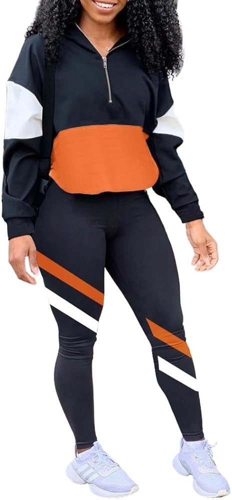 EOSIEDUR Women's Two Piece Outfits Zip Top Jacket and Elastic Waistband Pant Women Sweatsuit Trac... | Amazon (US)