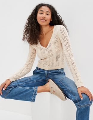 AE Pointelle Cardigan | American Eagle Outfitters (US & CA)