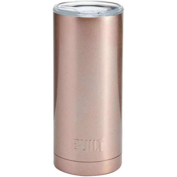 Built 20-ounce Double Wall Stainless Steel Vacuum Insulated Tumbler, Rose Gold | Walmart (US)