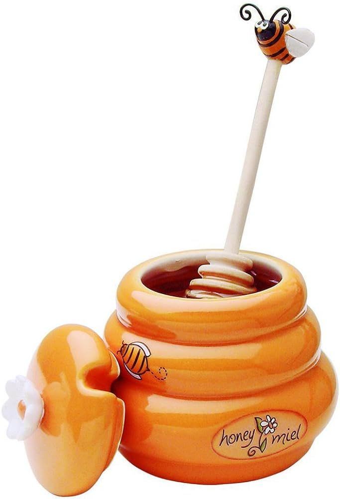 Joie Ceramic Beehive Honey Pot and Wooden Dipper, Mini | Amazon (US)