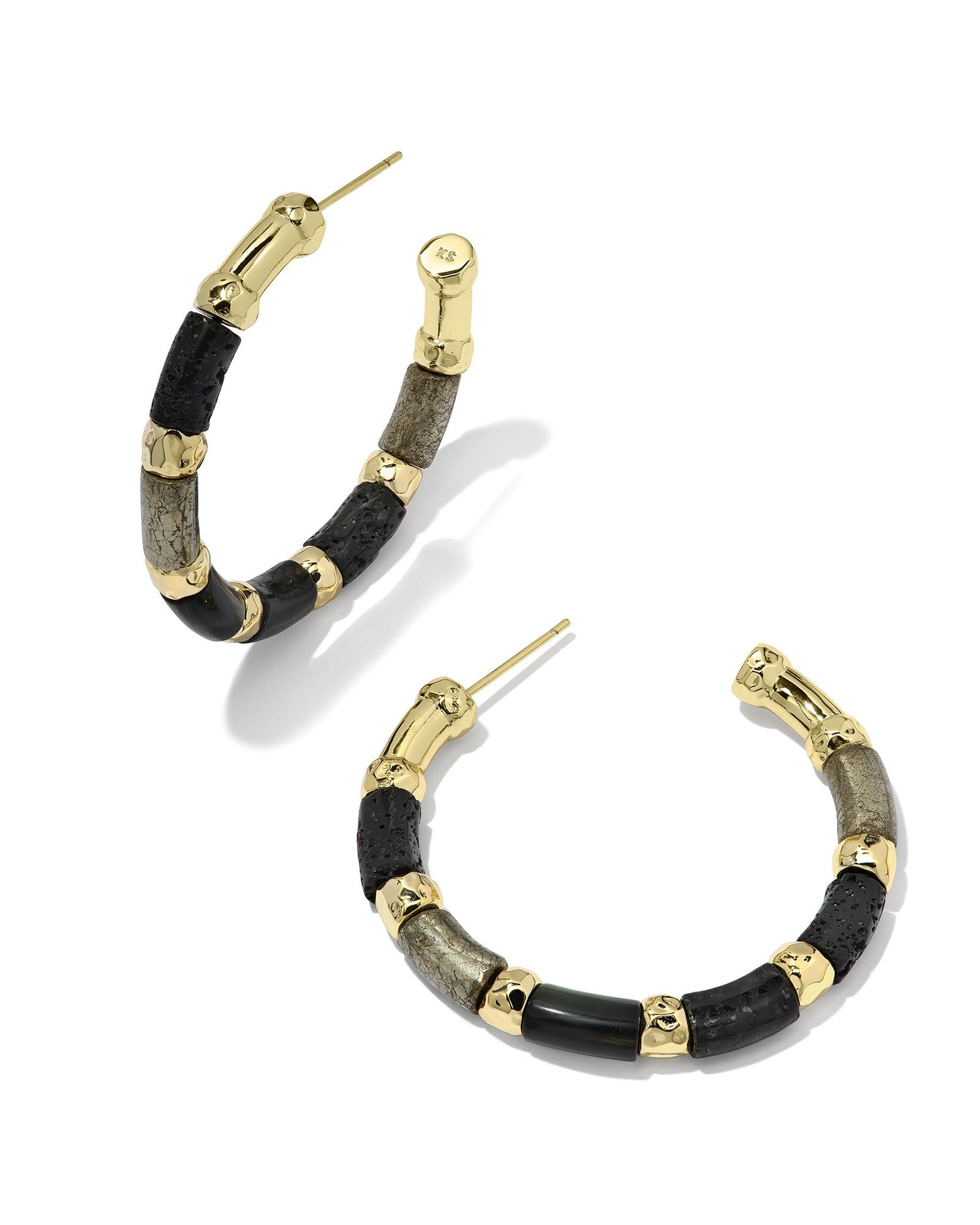 Gigi Gold Hoop Earrings in Black Mix | Kendra Scott