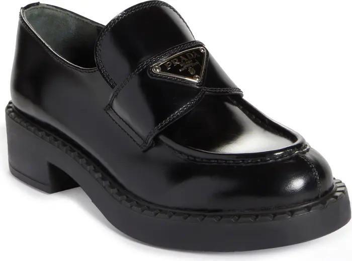 Triangle Logo Patent Leather Loafer (Women) | Nordstrom